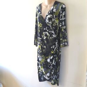 Cache Faux Wrap Floral Dress L